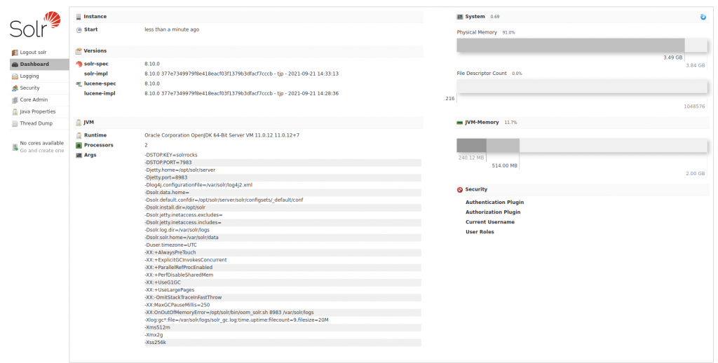 Update solr max memory settings