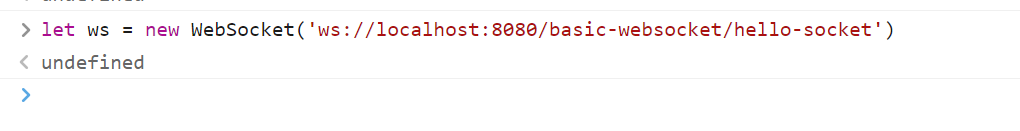 Create websocket connection to the server