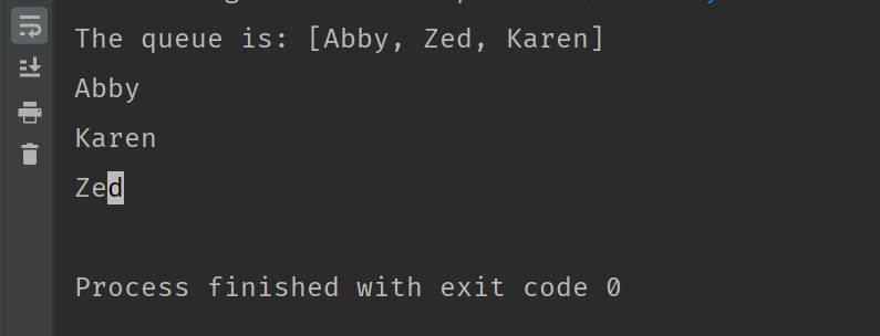 Priority queue doesn’t guarantee order of elements, only the order when they are removed.