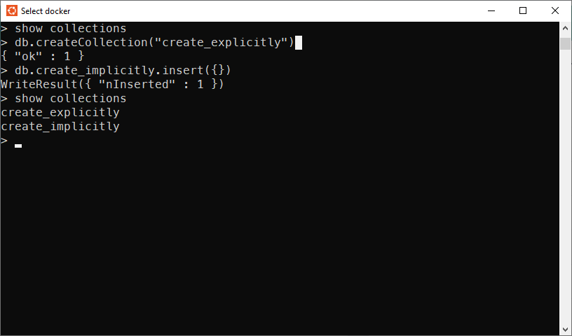 Two ways to create a MongoDB Collection