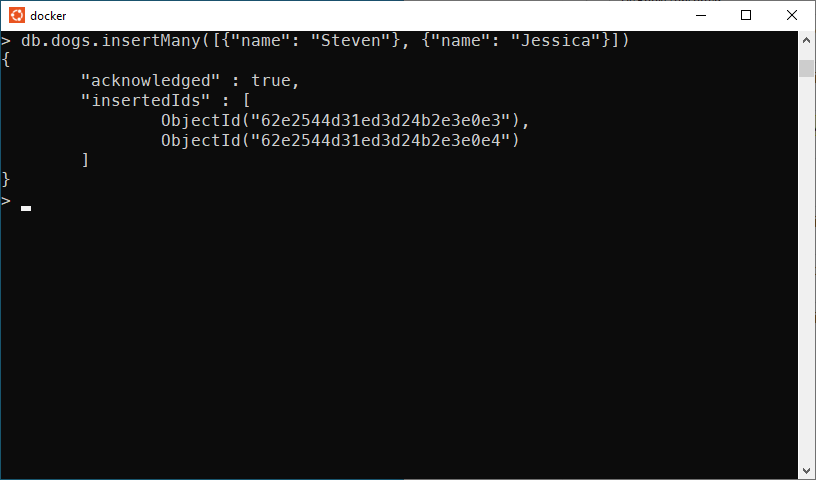 Using insertMany in MongoDB