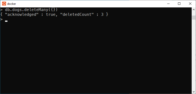 Delete all documents in MongoDB