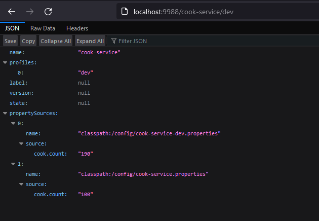 Spring cloud config server dev profile