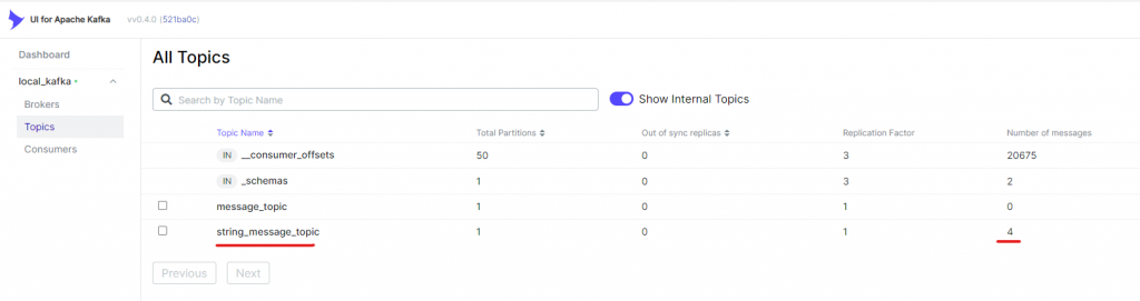 Send message in Apache Kafka