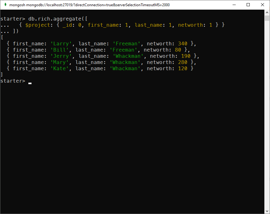 Use $project to show/hide fields