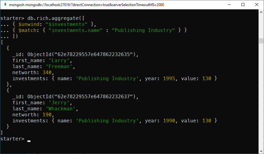 MongoDB Unwind in action