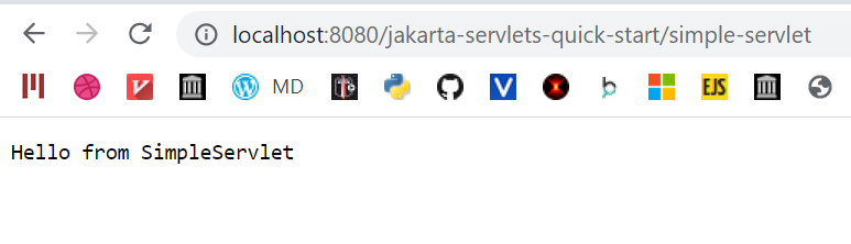 Display simple output to browser using servlet