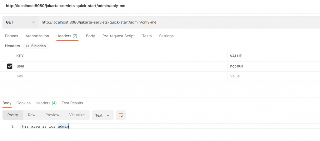 Servlet is accessible when setting the required credentials