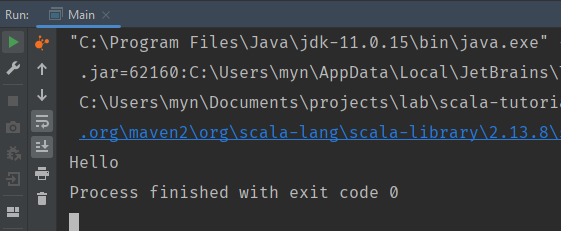 Running first Scala program