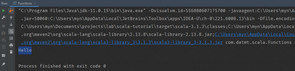 Simple function that prints a message