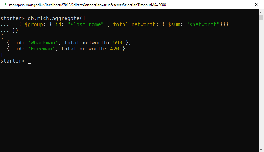 Using sum aggregator in $group