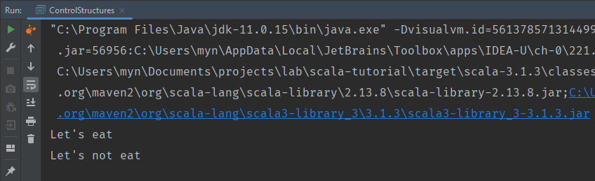 Running simple pattern matching in Scala