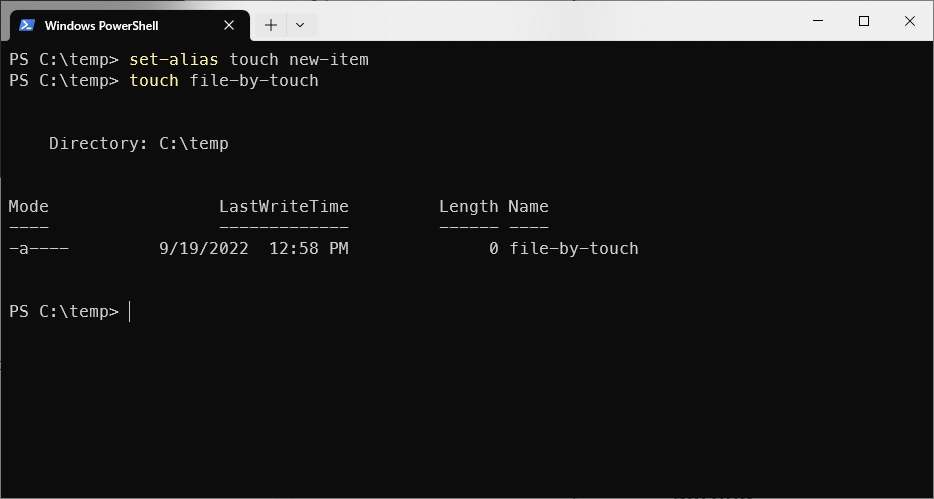 Creating an alias using set-alias