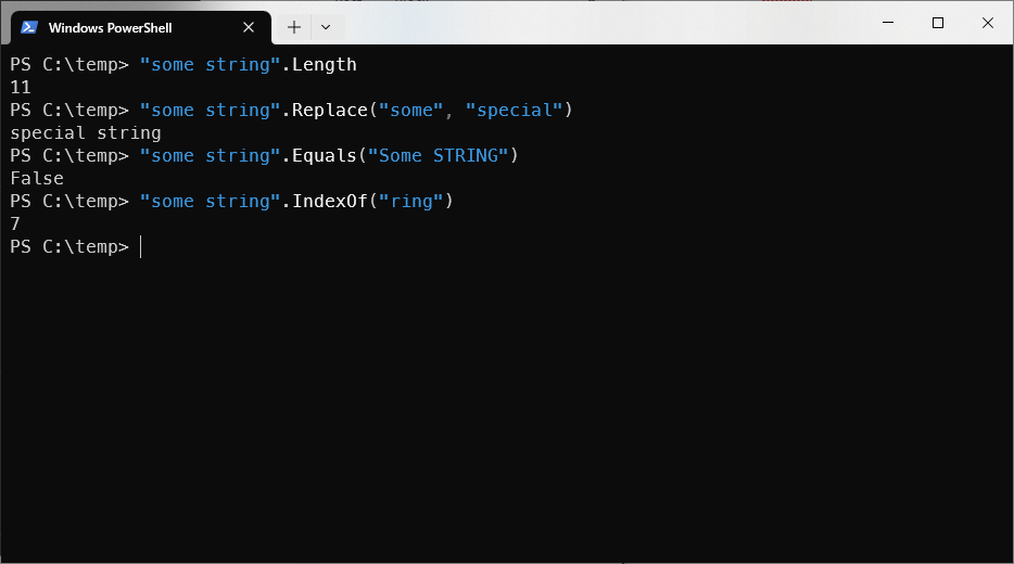 Some common string operations