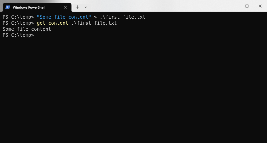 Write content to file using powershell