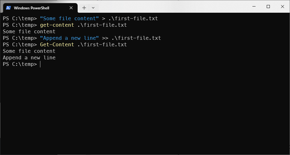 Append text to file instead of overwriting