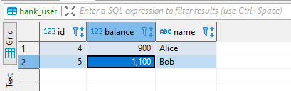 New balance in database