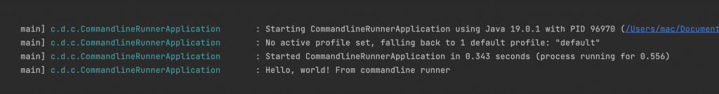 CommandlineRunner in action