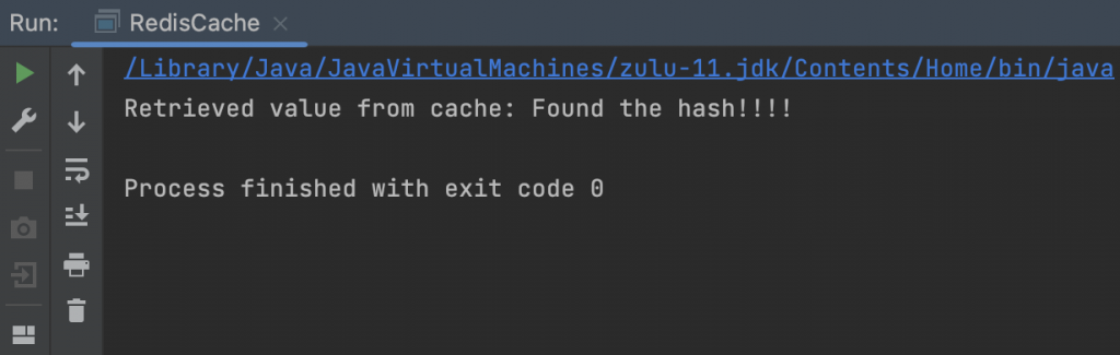 Data is found in the cache after the first run