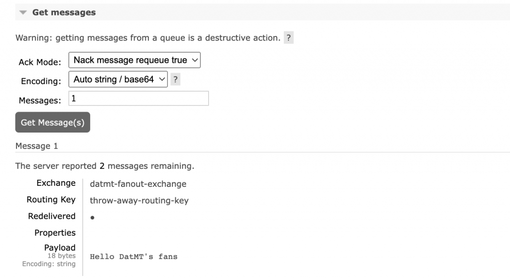 Message was available on both queues