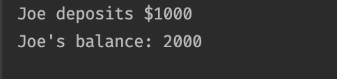 Joe deposits 1000 but his account now has 2000 because the bank initiated with 1000
