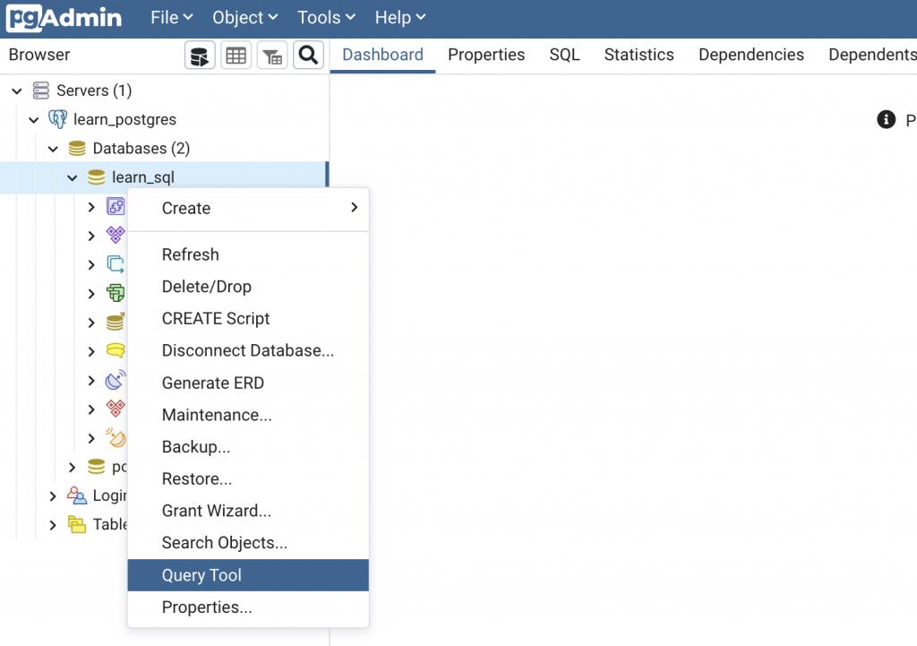 Select query tool to run SQL