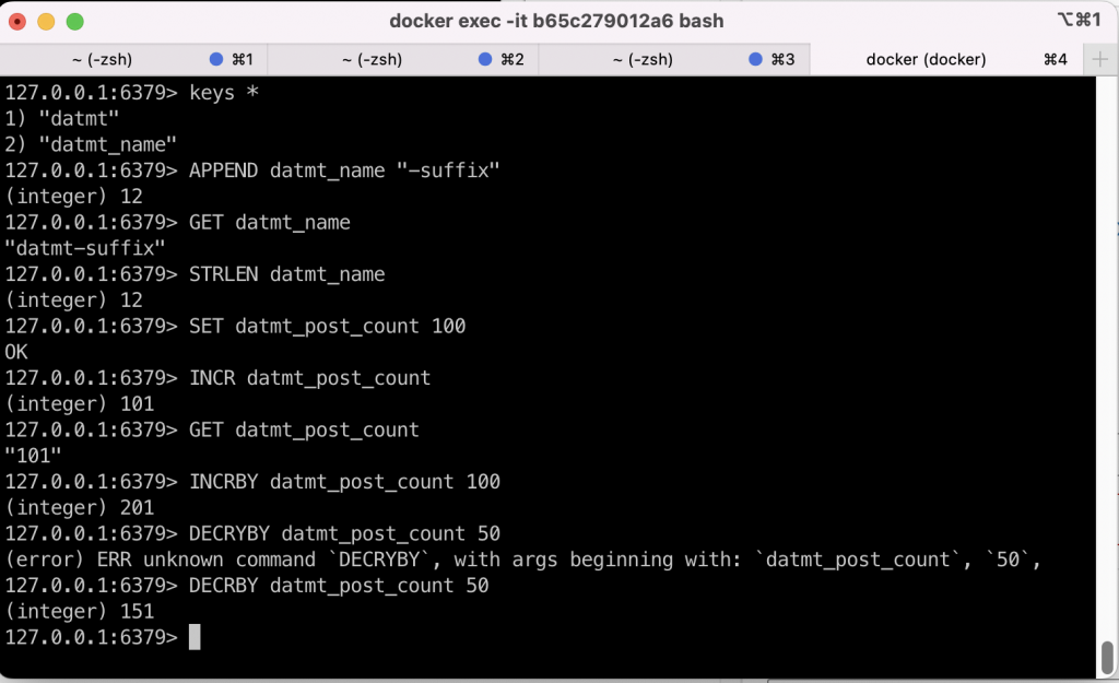 Redis string operations