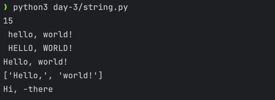 Common string methods