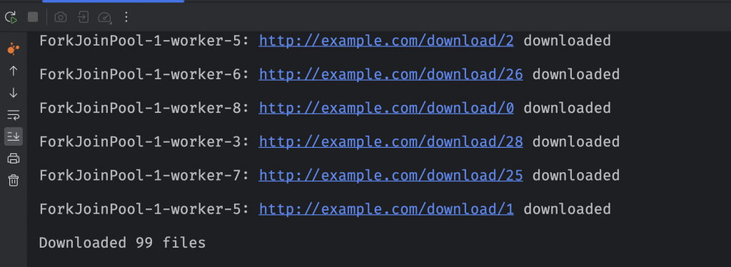 Download files using the Fork/Join framework