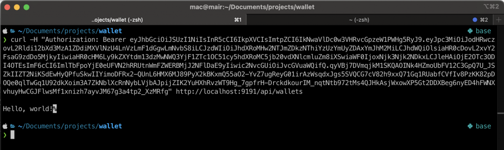 call to backend successfully using Auth0 token.