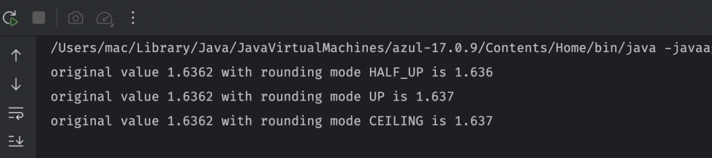 BigDecimal Rounding modes