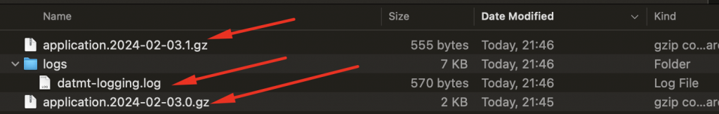 Rolling log files