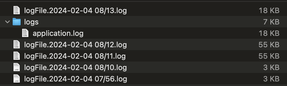Log file created for every minute