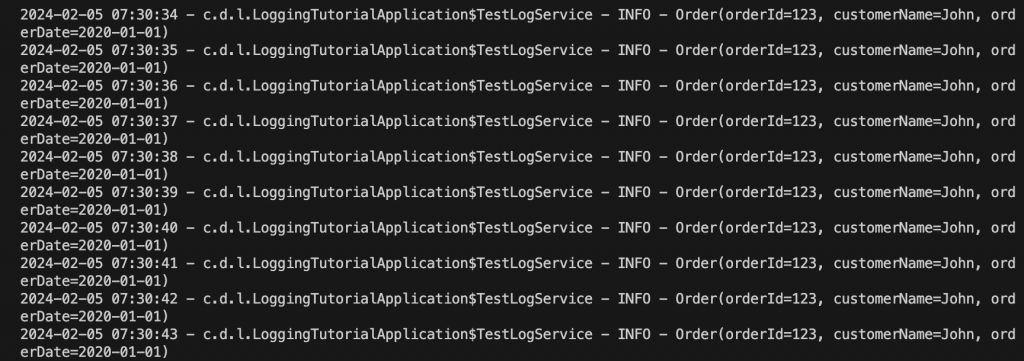 Logs print to console